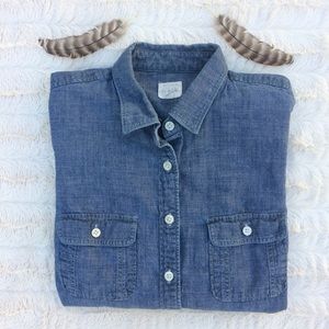 J. Crew Perfect Chambray Shirt, S